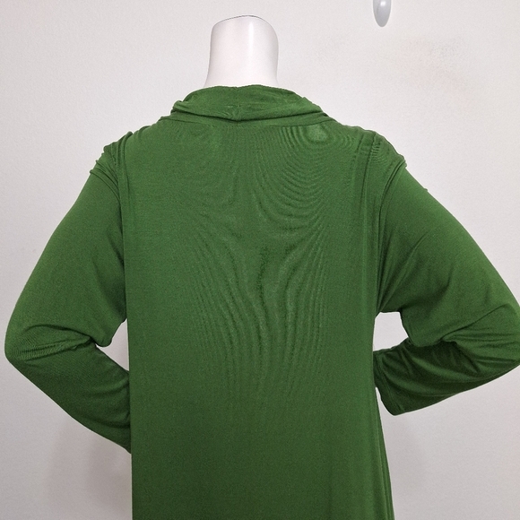 Bryn Walker Green Bohemian Retro Micro Modal Blend Cowl Neck Mini Dress Size M - Picture 8 of 13